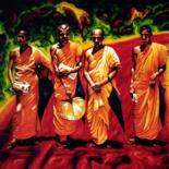 Painting titled "Buddhist monks in K…" by Dan Civa, Original Artwork, Acrylic