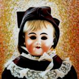 Malarstwo zatytułowany „Old porcelain doll…” autorstwa Dan Civa, Oryginalna praca, Akryl