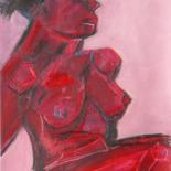 Drawing titled "red naked woman" by Daniel Beaudoin, Original Artwork