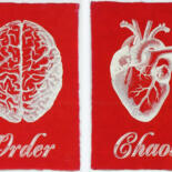 Printmaking titled "Order Chaos Red Pri…" by Dangerous Minds Artists, Original Artwork, Screenprinting