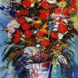 Peinture intitulée "Oh quel bouquet" par Kévin Blot, Œuvre d'art originale, Huile
