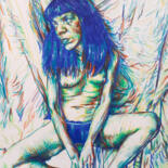 Drawing titled "nude" by Daniele Zaggia, Original Artwork, Conté