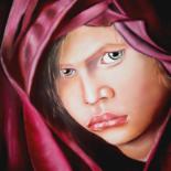 Painting titled ""Le voile"" by Dany Serva, Original Artwork, Pastel