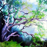Peinture intitulée "Chêne liège" par Dany Masson, Œuvre d'art originale, Huile