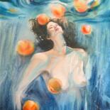 Peinture intitulée "Diving" par Daria Kamishanova, Œuvre d'art originale, Aquarelle