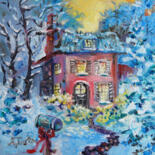 Peinture intitulée "Winter landscape" par Dariya Tumanova, Œuvre d'art originale, Huile