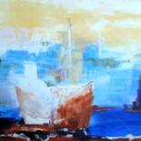 Peinture intitulée "bateaux" par Noëlle Dauby, Œuvre d'art originale