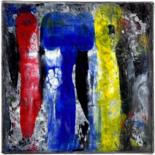 Painting titled "Rouge-Bleu-Jaune (P…" by Davidian Gotis Abstraction Abstraite, Original Artwork, Acrylic