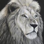 Рисунок под названием "Lion pastel paintin…" - Deimante Bruzguliene, Подлинное произведение искусства, Пастель