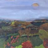 Painting titled "From the hill" by Rebecca De Figueiredo, Original Artwork, Oil