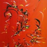 Painting titled "Red Summer - Impres…" by Delphine Bernard, Original Artwork, Oil