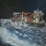 Collages titled "S 484 Marine" by Patrick Demelenne, Original Artwork, Collages