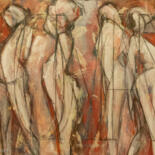Картина под названием "WOMAN Standing" - Denise Souza Finney, Подлинное произведение искусства, Акрил