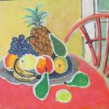 Painting titled "NATURE MORTE A L'AN…" by Denise Jouve, Original Artwork, Acrylic