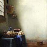 Druckgrafik mit dem Titel "Breakfast | Vermeer…" von Dent-De-Lion Du Midi, Original-Kunstwerk, Digitale Malerei
