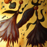 Картина под названием "Танцующие цветы" - Светлана Дергачева, Подлинное произведение искусства, Масло