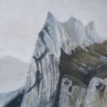 Peinture intitulée "Montagne lunaire" par Déryck Maindron, Œuvre d'art originale, Gouache