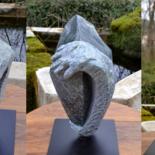 Sculptuur getiteld "2021 . C08 Gabbro d…" door Alain Despres, Origineel Kunstwerk, Steen