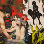 Картина под названием "Nymphs" - Devis Ponzellini, Подлинное произведение искусства, Масло