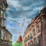 Картина под названием "Vilnius" - Dganna, Подлинное произведение искусства, Пастель