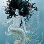 Painting titled "Mermaid" by Dhaveed Woody, Original Artwork, Oil