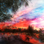 Painting titled "color sky" by Di Hao, Original Artwork, Watercolor