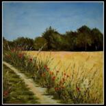 Painting titled "Coquelicots à Champ…" by Didier Watrin (watrin91), Original Artwork, Oil