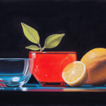 Peinture intitulée "Glass Bowls, Twig a…" par Dietrich Moravec, Œuvre d'art originale, Pastel