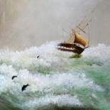 Painting titled "A Battle in the Wav…" by Dilrukshi Chandrika, Original Artwork, Acrylic Mounted on Wood Stretcher frame