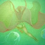 Painting titled "Jellyfish dance" by Dima Buzo, Original Artwork, Oil