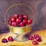 Peinture intitulée "Cerises" par Dimitri Sinyavsky, Œuvre d'art originale, Huile