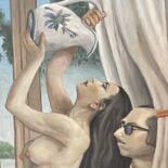 Картина под названием "la bella e la brocc…" - Domenico Ventura, Подлинное произведение искусства, Масло Установлен на Дерев…