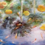 Painting titled "Reflets dans la mar…" by Dominique Gobelin Mansour, Original Artwork, Oil