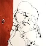 Dibujo titulada "Torsions" por Dominique Laude, Obra de arte original, Tinta