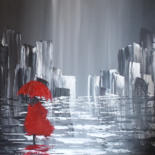 Peinture intitulée "Un soir de pluie" par Dominique Meier, Œuvre d'art originale, Acrylique