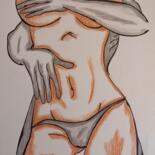 Drawing titled "SENSUALITE" by Domy Martinaud, Original Artwork, Charcoal