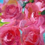 Painting titled "New Roses I" by Don Bourret, Original Artwork, Oil