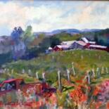 Painting titled "Gouveia Vineyards" by Don Bourret, Original Artwork, Oil