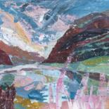 Collages titled "Glencoe Willowherb" by Donald Mcleman, Original Artwork, Collages Mounted on Wood Panel