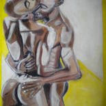 Painting titled "love you" by Herve Yann Dubois, Original Artwork, Gouache