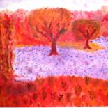 Peinture intitulée "Fields in spring" par Duilio, Œuvre d'art originale, Huile