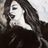 Painting titled "fumeuse" by Frederic Dupain, Original Artwork