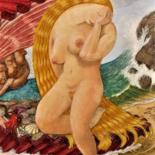 Картина под названием "The Birth of Venus" - Edwin Loftus, Подлинное произведение искусства, Масло