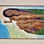 Картина под названием "Zephyrs" - Edwin Loftus, Подлинное произведение искусства, Акварель Установлен на картон