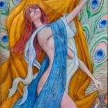 Tekening getiteld "Isadora Duncan" door Edwin Loftus, Origineel Kunstwerk, Pastel Gemonteerd op Andere stijve panelen