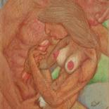 Drawing titled "Lovers 14" by Edwin Loftus, Original Artwork, Pencil Mounted on Other rigid panel