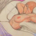 Σχέδιο με τίτλο "Nude Sleeping in Bed" από Edwin Loftus, Αυθεντικά έργα τέχνης, Παστέλ Τοποθετήθηκε στο Άλλος άκαμπτος πίνακ…