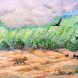 Drawing titled "On a mountain trail…" by Edwin Loftus, Original Artwork, Pastel Mounted on Other rigid panel
