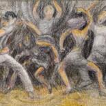 Drawing titled "Dancers 4" by Edwin Loftus, Original Artwork, Pastel Mounted on Other rigid panel