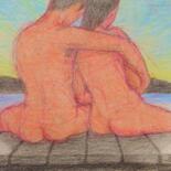 Drawing titled "Lovers 72" by Edwin Loftus, Original Artwork, Pastel Mounted on Other rigid panel